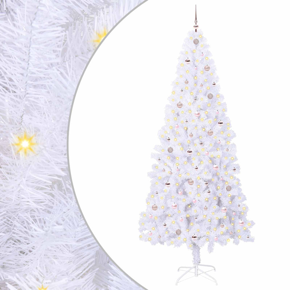 Vidaxl kunstkerstboom met 300 led wit 240 cm pvc en staal