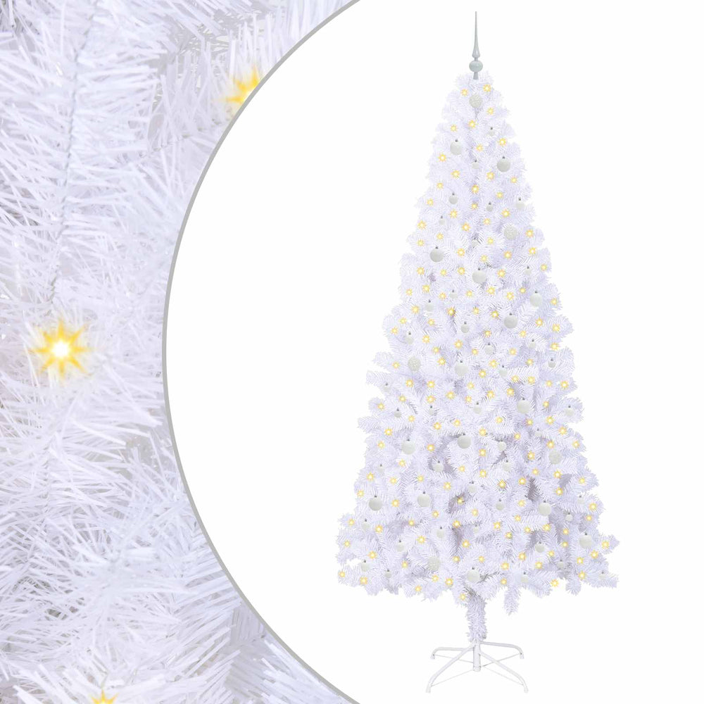 Vidaxl kunstkerstboom met 300 led wit 240 cm pvc en staal