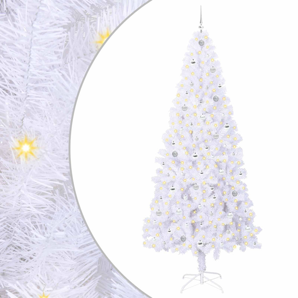 Vidaxl kunstkerstboom met 300 led wit 240 cm pvc en staal