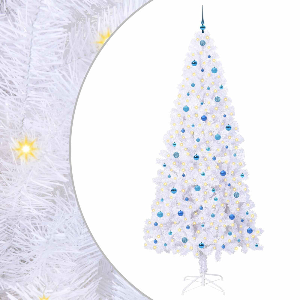 Vidaxl kunstkerstboom met 300 led wit 240 cm pvc en staal