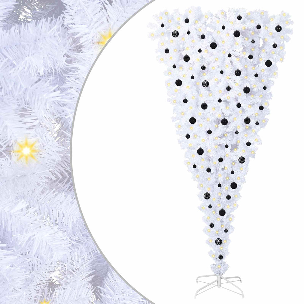 Vidaxl kunstkerstboom met 300 led wit 240 cm pvc en staal