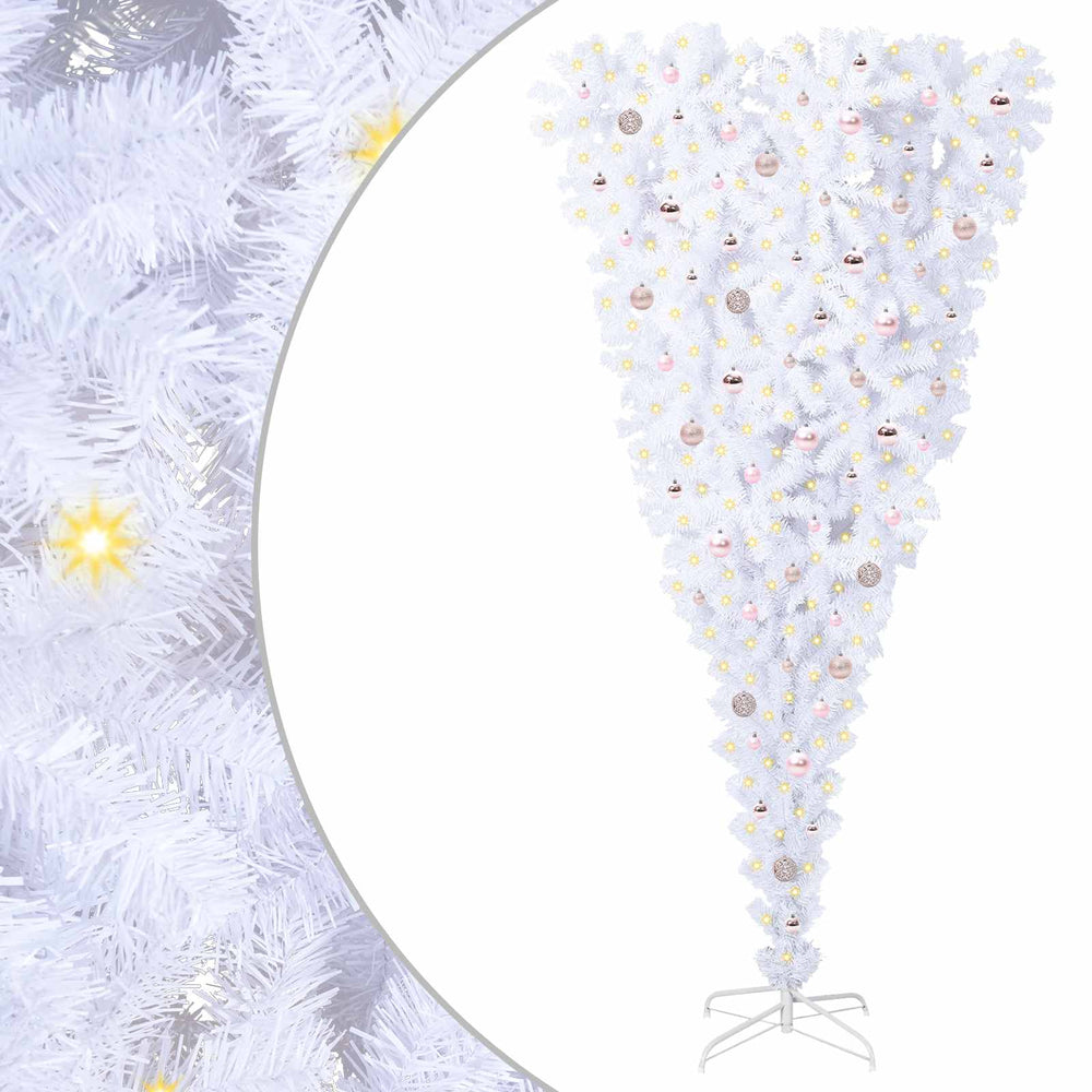 Vidaxl kunstkerstboom met 300 led wit 240 cm pvc en staal