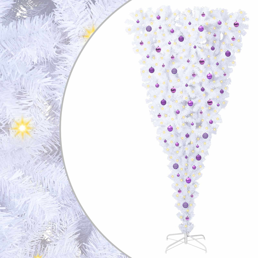 Vidaxl kunstkerstboom met 300 led wit 240 cm pvc en staal