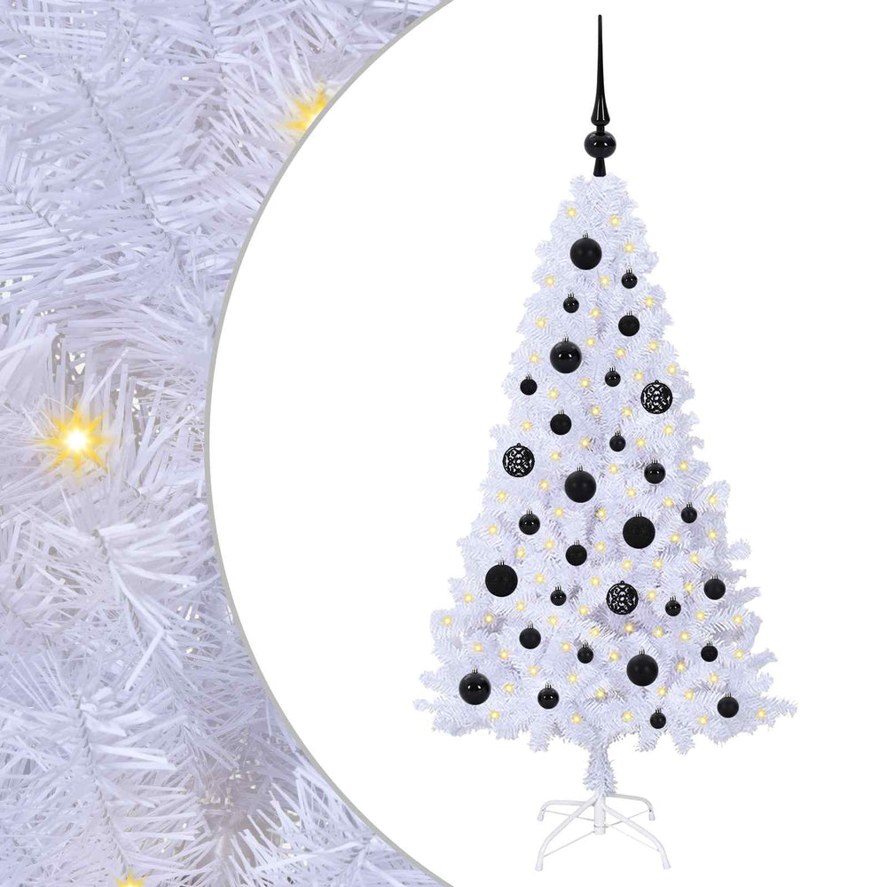 Vidaxl kunstkerstboom met 150 led wit 120 cm pvc en staal