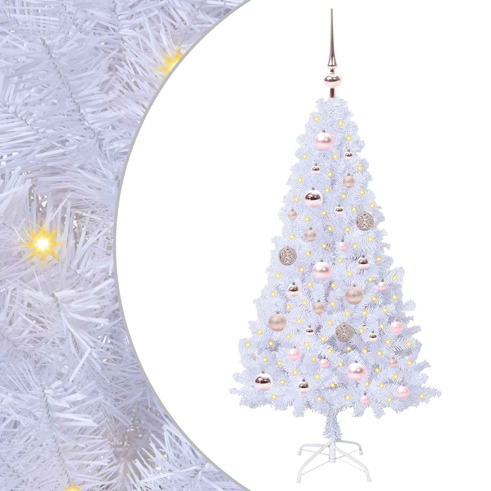 Vidaxl kunstkerstboom met 150 led wit 120 cm pvc en staal