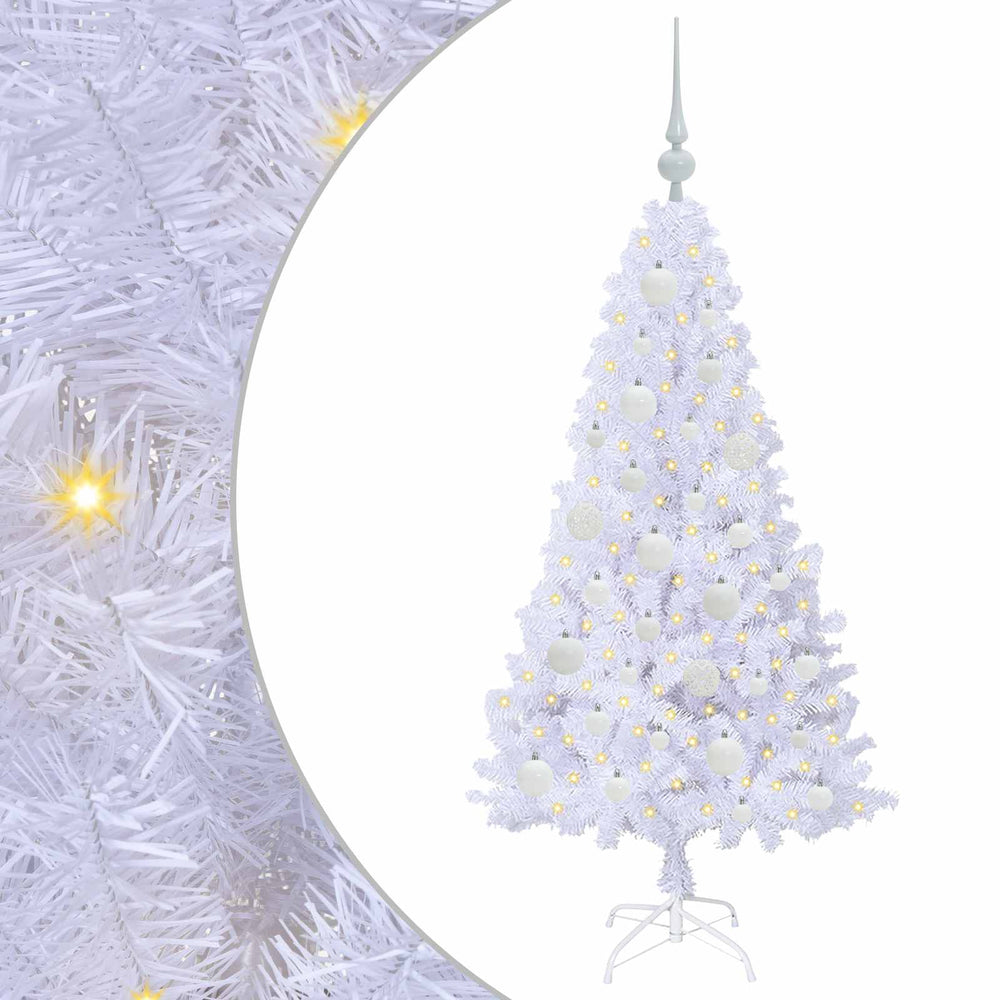 Vidaxl kunstkerstboom met 150 led wit 120 cm pvc en staal