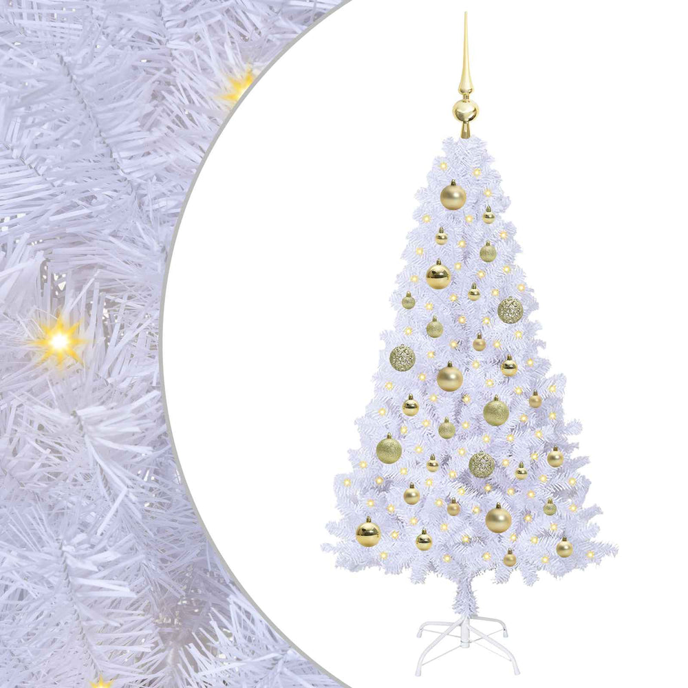 Vidaxl kunstkerstboom met 150 led wit 120 cm pvc en staal