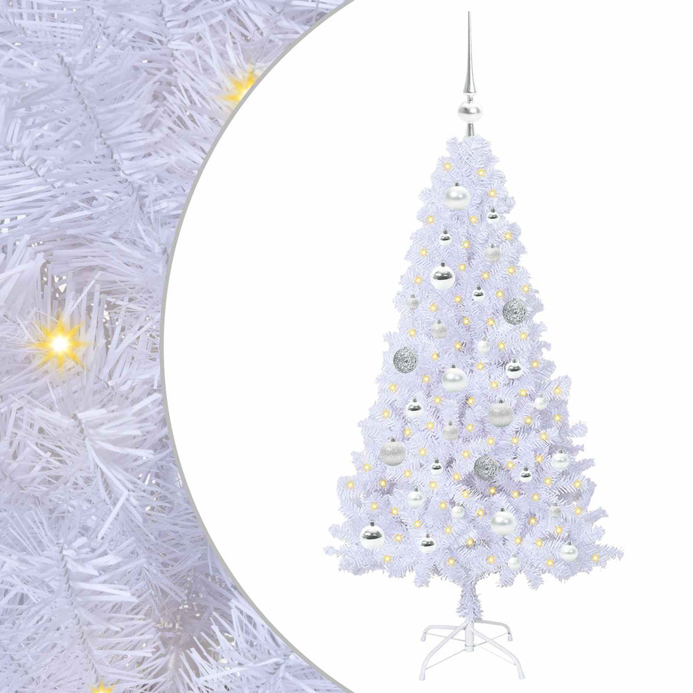 Vidaxl kunstkerstboom met 150 led wit 120 cm pvc en staal