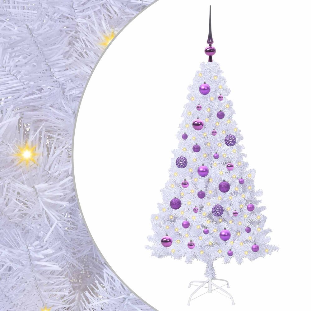 Vidaxl kunstkerstboom met 150 led wit 120 cm pvc en staal