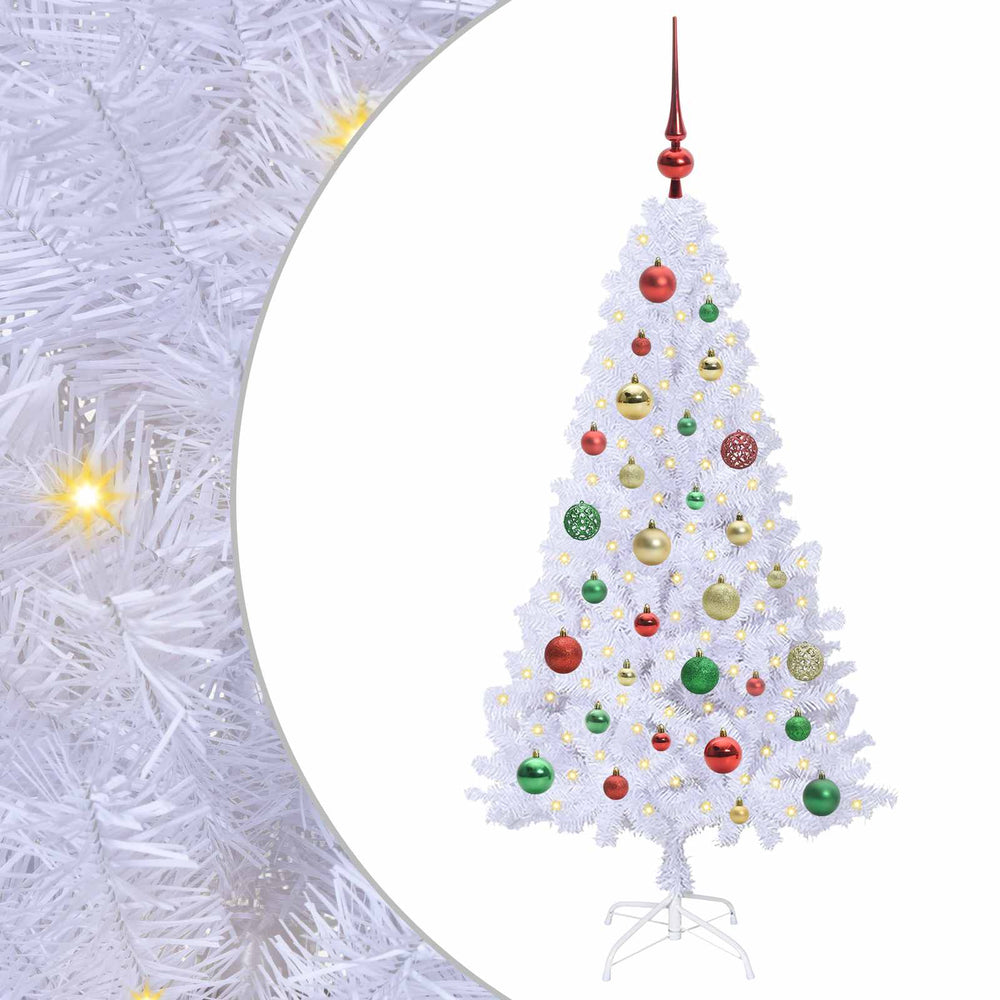 Vidaxl kunstkerstboom met 150 led wit 120 cm pvc en staal