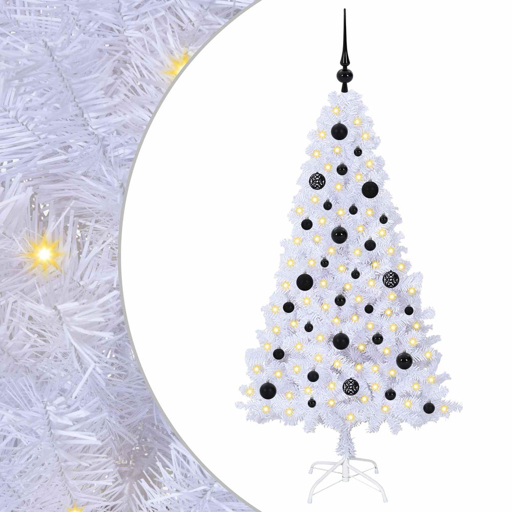 Vidaxl kunstkerstboom met 150 led wit 150 cm pvc en staal