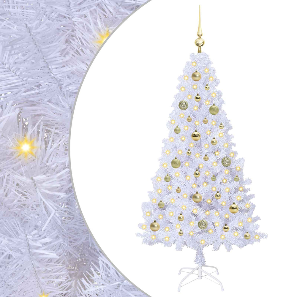 Vidaxl kunstkerstboom met 150 led wit 150 cm pvc en staal