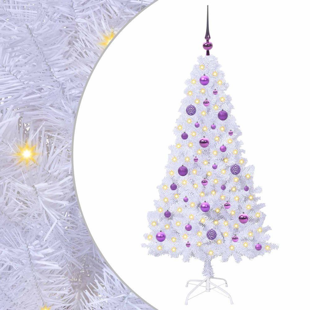 Vidaxl kunstkerstboom met 150 led wit 150 cm pvc en staal