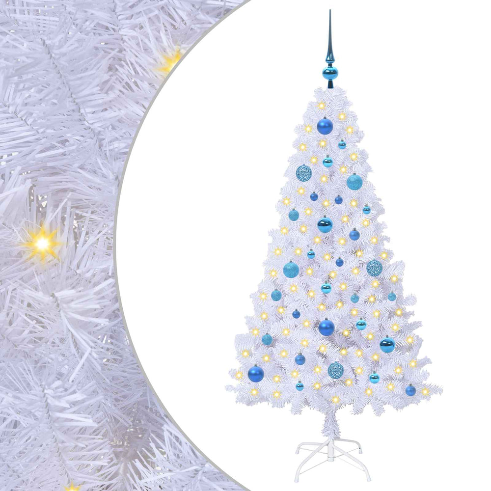 Vidaxl kunstkerstboom met 150 led wit 150 cm pvc en staal