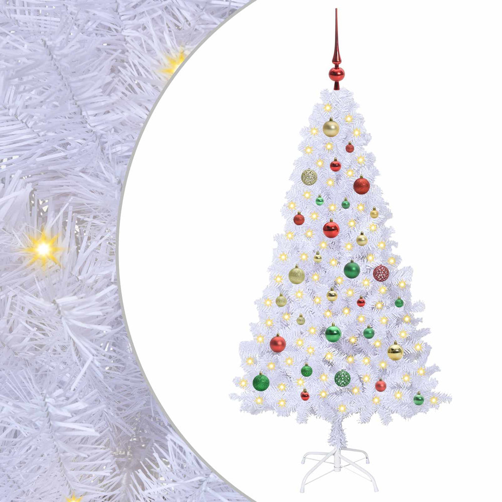 Vidaxl kunstkerstboom met 150 led wit 150 cm pvc en staal
