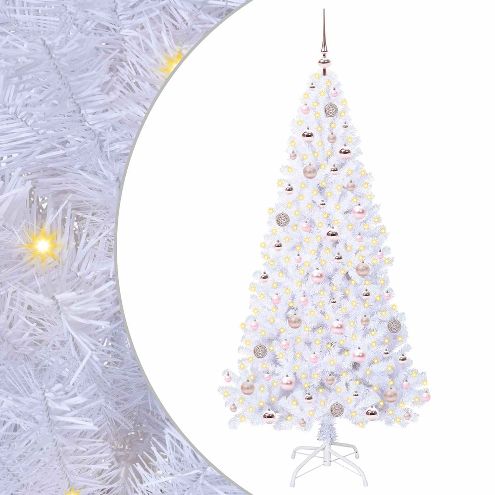 Vidaxl kunstkerstboom met 300 led wit 180 cm pvc en staal