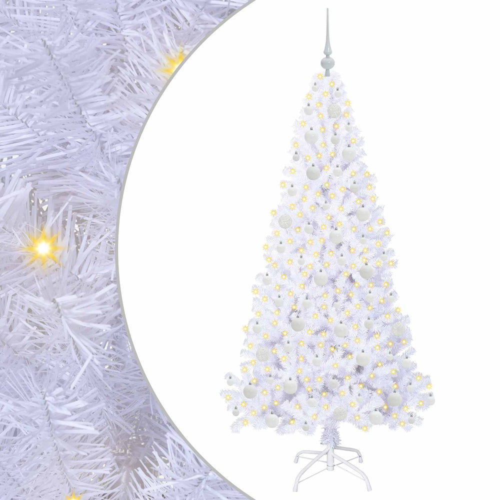 Vidaxl kunstkerstboom met 300 led wit 180 cm pvc en staal