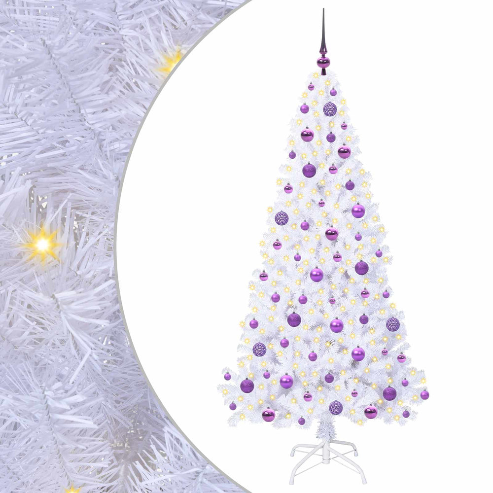 Vidaxl kunstkerstboom met 300 led wit 180 cm pvc en staal