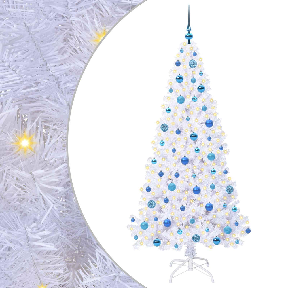 Vidaxl kunstkerstboom met 300 led wit 180 cm pvc en staal