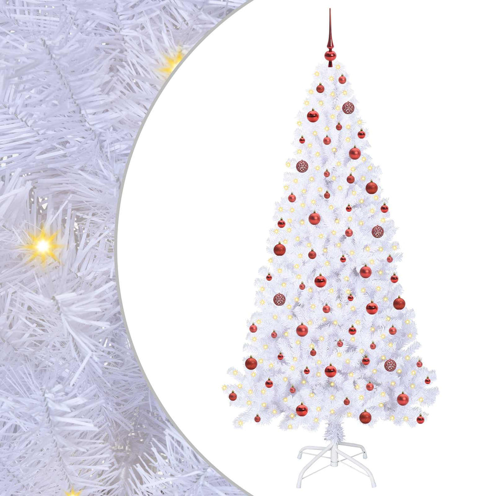 Vidaxl kunstkerstboom met 300 led wit 210 cm pvc en staal