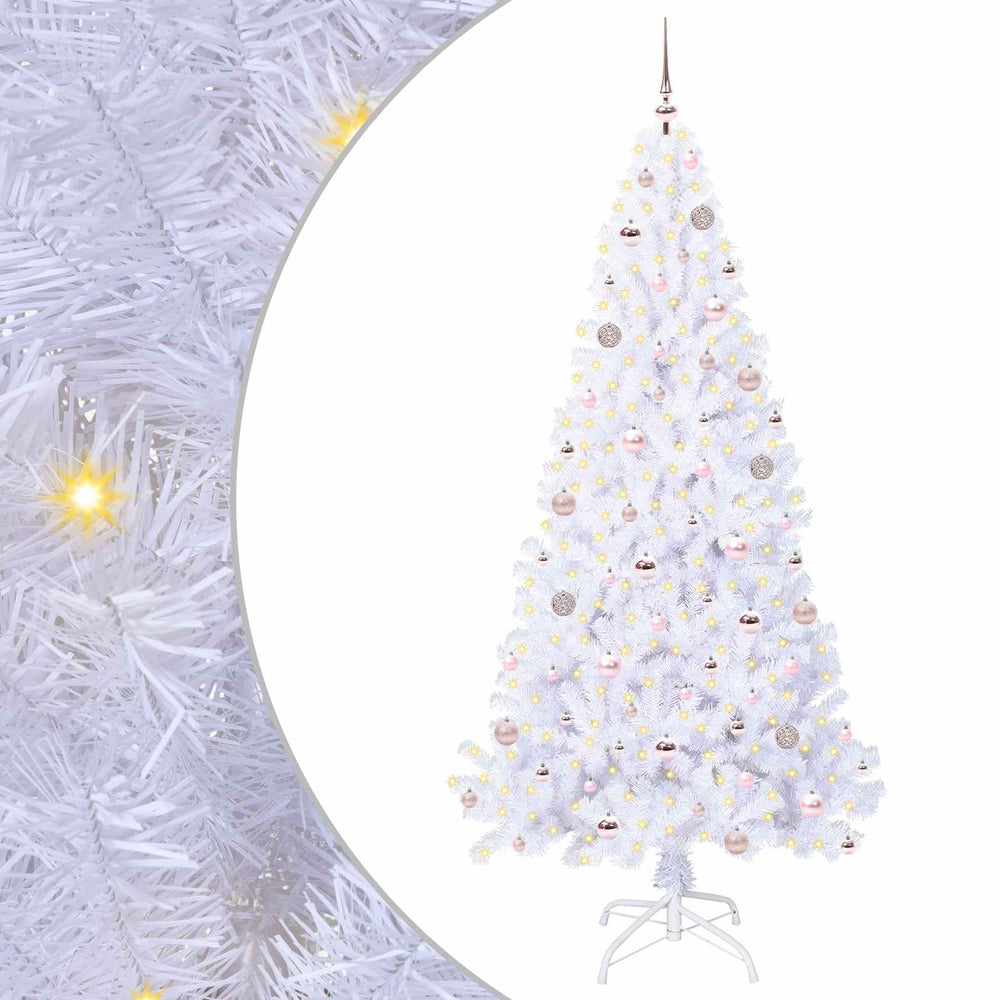 Vidaxl kunstkerstboom met 300 led wit 210 cm pvc en staal