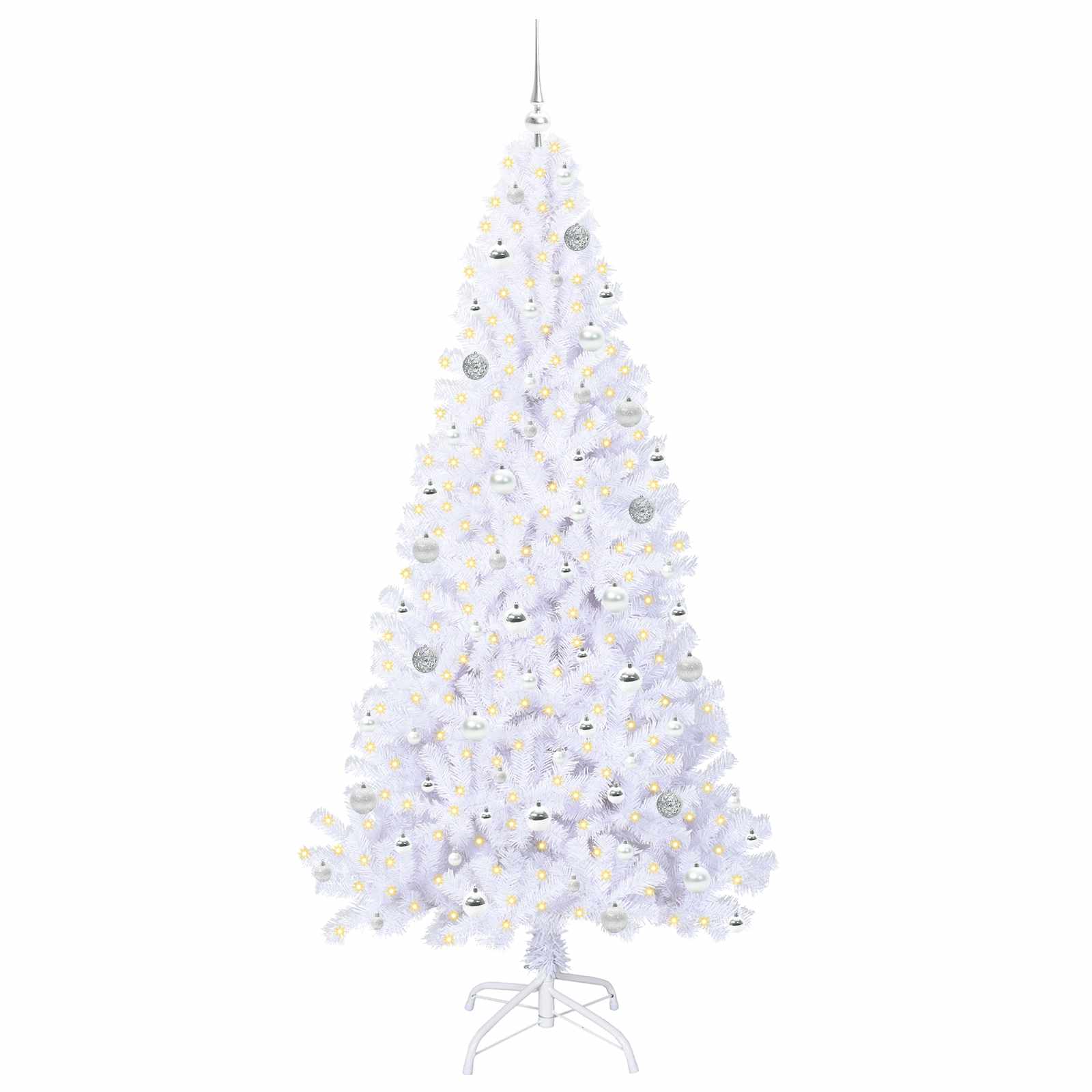 Vidaxl kunstkerstboom met 300 led wit 210 cm pvc en staal