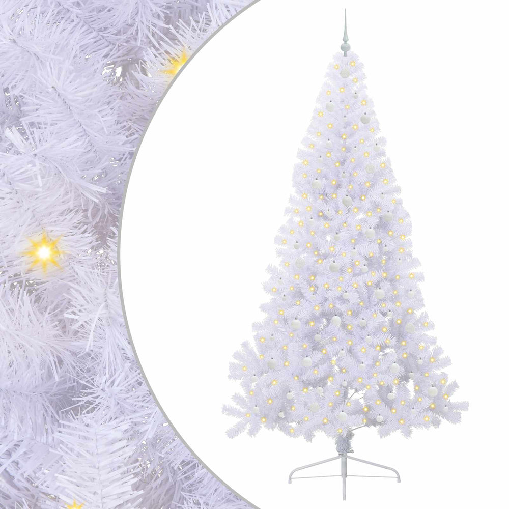 Vidaxl kunstkerstboom met 300 led wit 240 cm pvc en staal