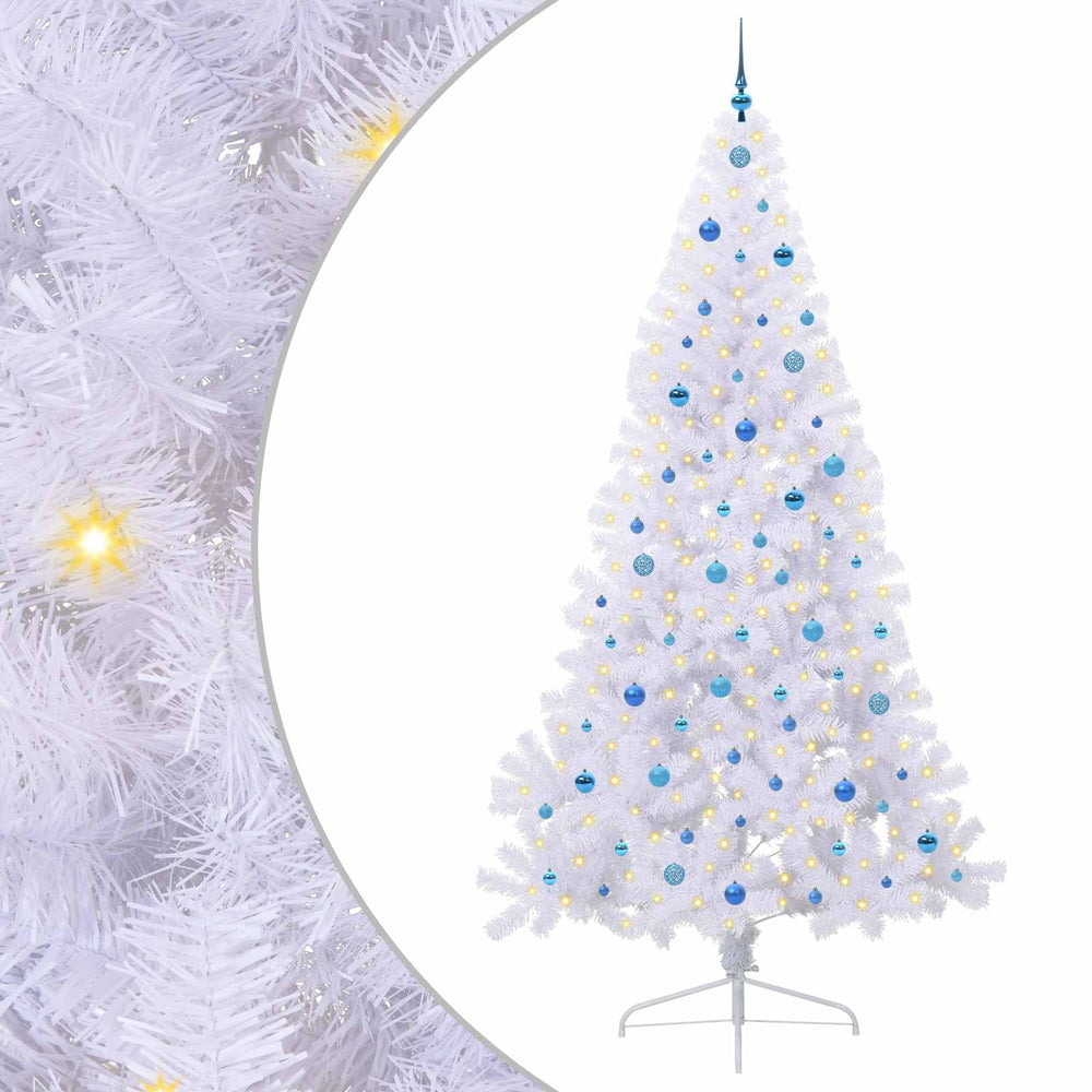 Vidaxl kunstkerstboom met 300 led wit 240 cm pvc en staal