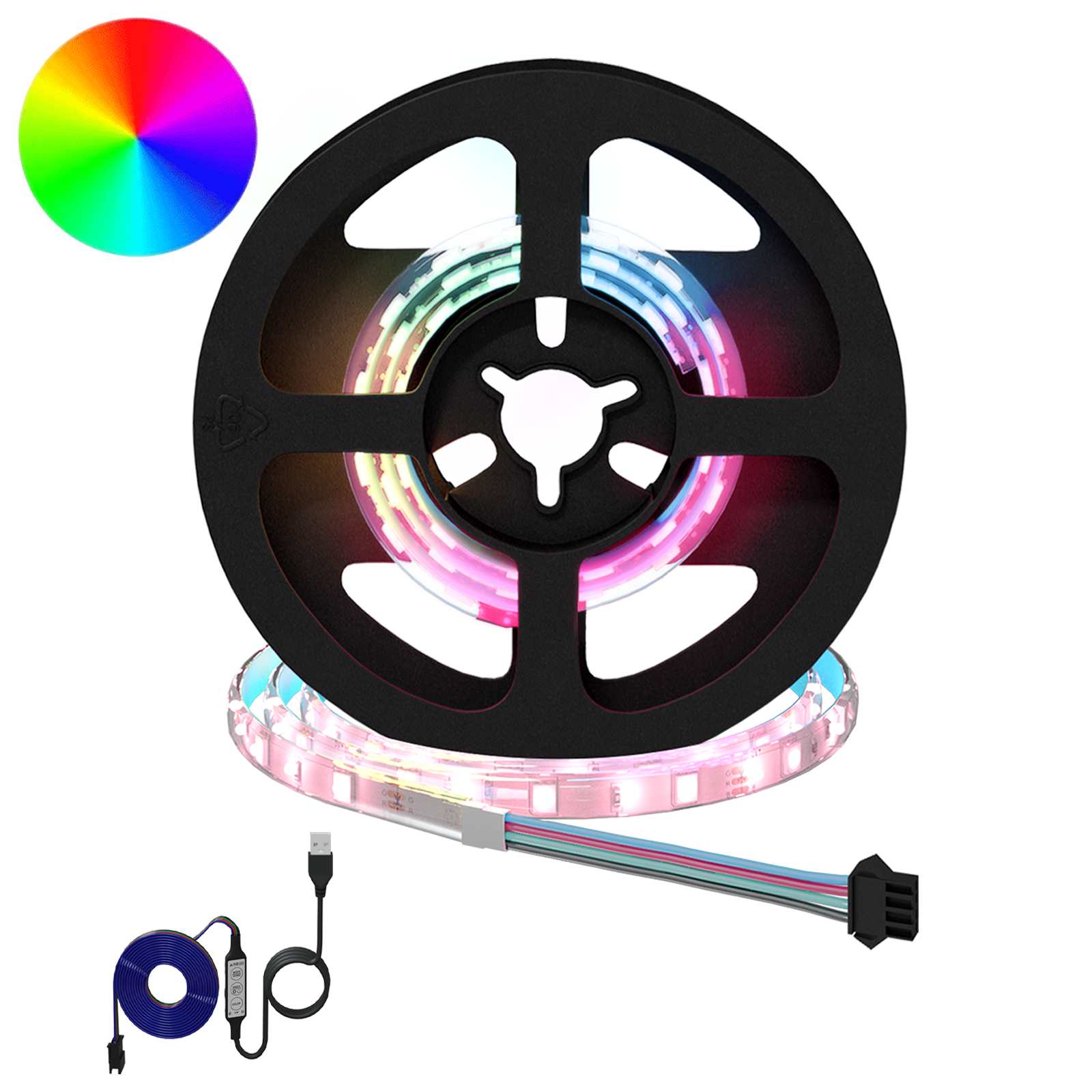 Vidaxl led-strip 2 st zwart en transparant koper en kunststof