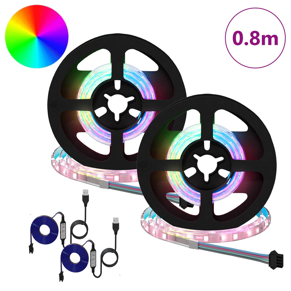 Vidaxl led-strip 2 pcs zwart en transparant 400 mm koper en kunststof