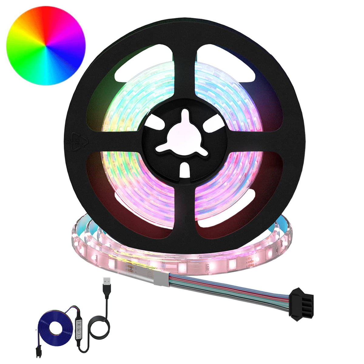 Vidaxl led-strip 2 st zwart en transparant koper en kunststof