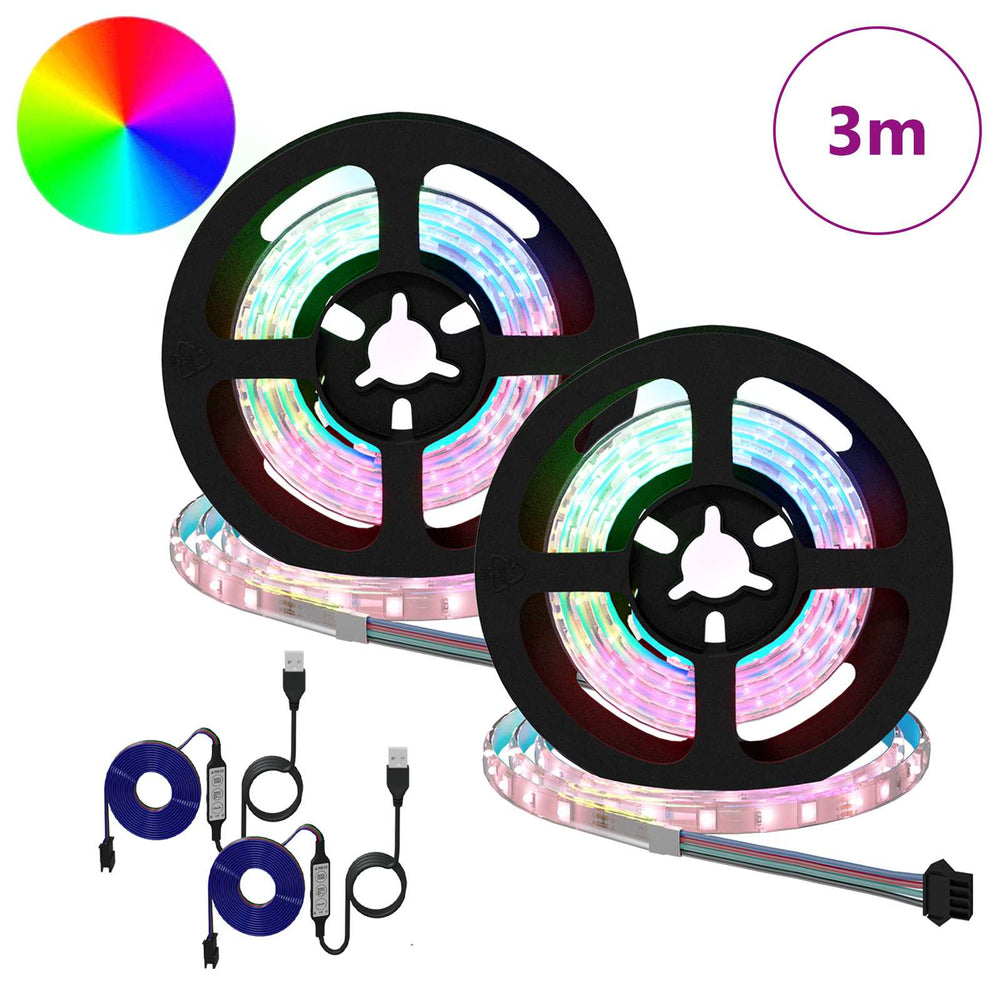 Vidaxl led-strip 2 pcs zwart en transparant 750 mm koper en kunststof