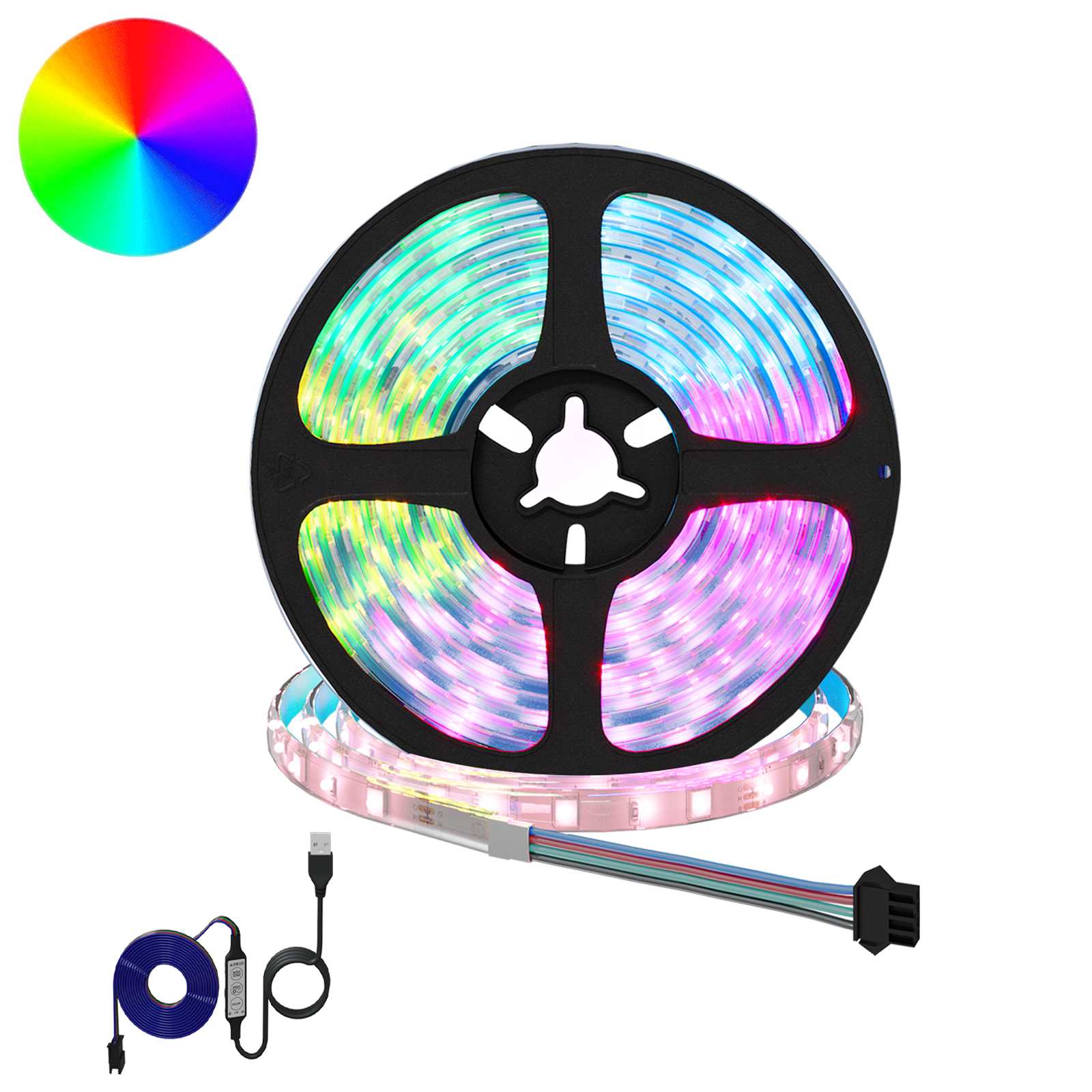 Vidaxl led-strip 2 st zwart en transparant koper en kunststof