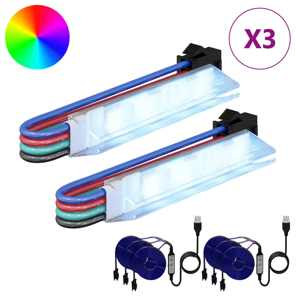 Vidaxl led-strip 2 pcs zwart en multikleur 1745 mm koper en kunststof
