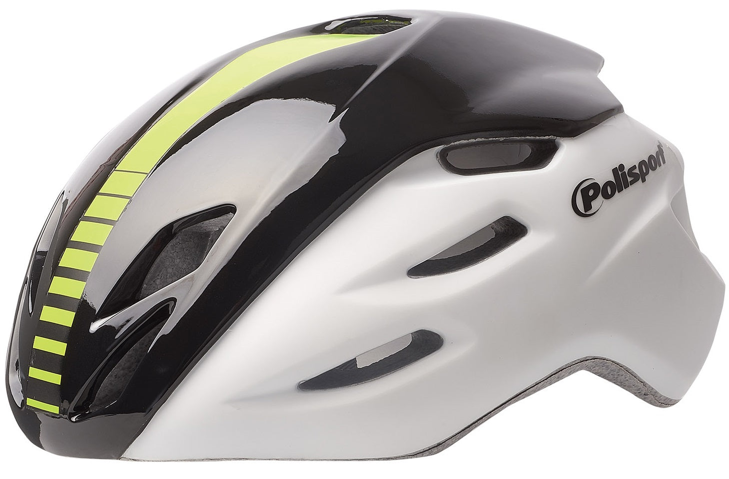 Casque de vélo Polisport Aero-R Medium 55-58 cm - blanc mat noir jaune fluo