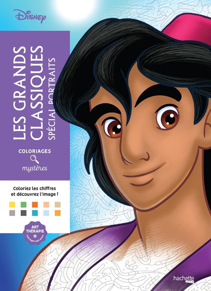 Hachette heroes disney coloriages mystères les grands classiques special portraits - hachette - kleuren op nummer kleurboek voor volwassenen