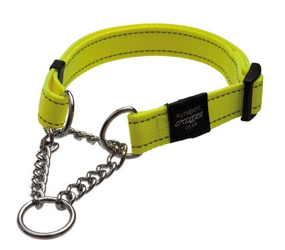 Rogz voor honden fanbelt halfslip halsband geel