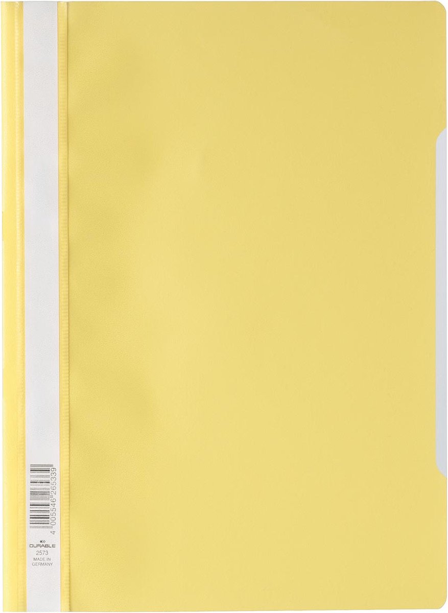 Durable snelhechtmap ft a4 geel 25 stuks
