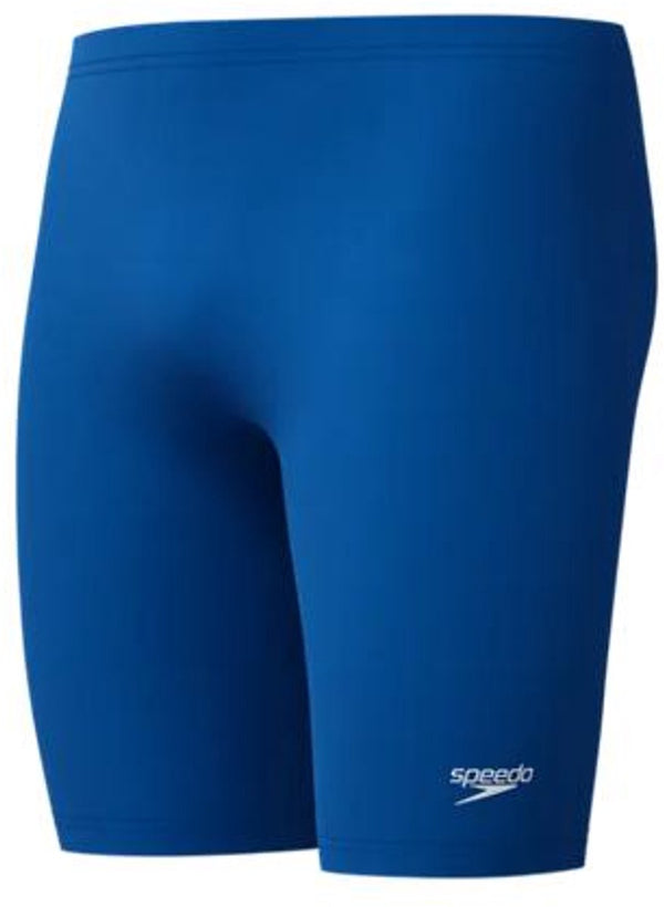Speedo endurance+ logo jammer heren - strakke zwembroek heren - chloorbestendige zwembroek mannen - kleurvaste sportzwembroek heren - blauw wit - s