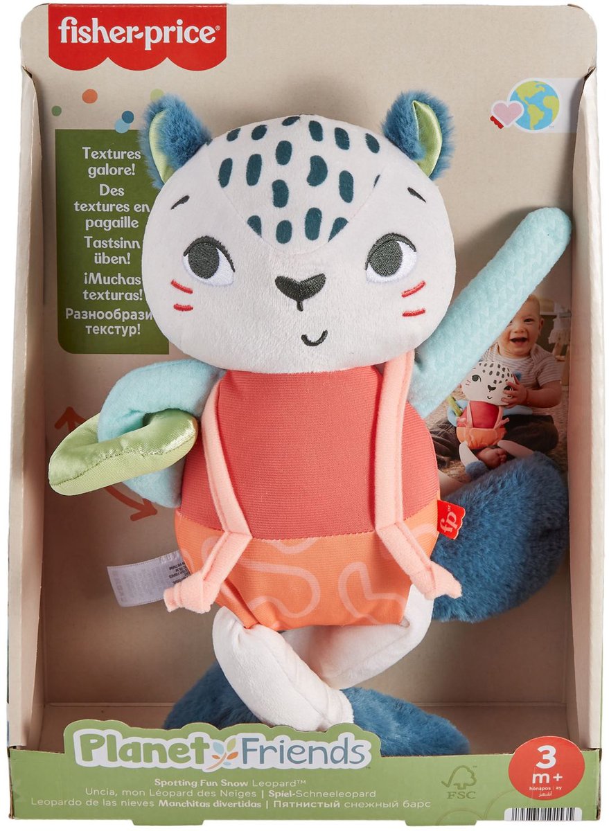 Fisher-price fisher price planet friends - sneeuwluipaard - knuffelpop