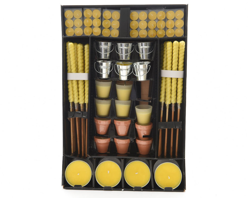 Decoris citronella display gevuld met verschillende citronella artikelen.