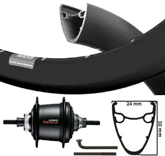 Kgs achterwiel 28 inch (622) nederlands 19 velg zwart nexus 7 centerlock zwart