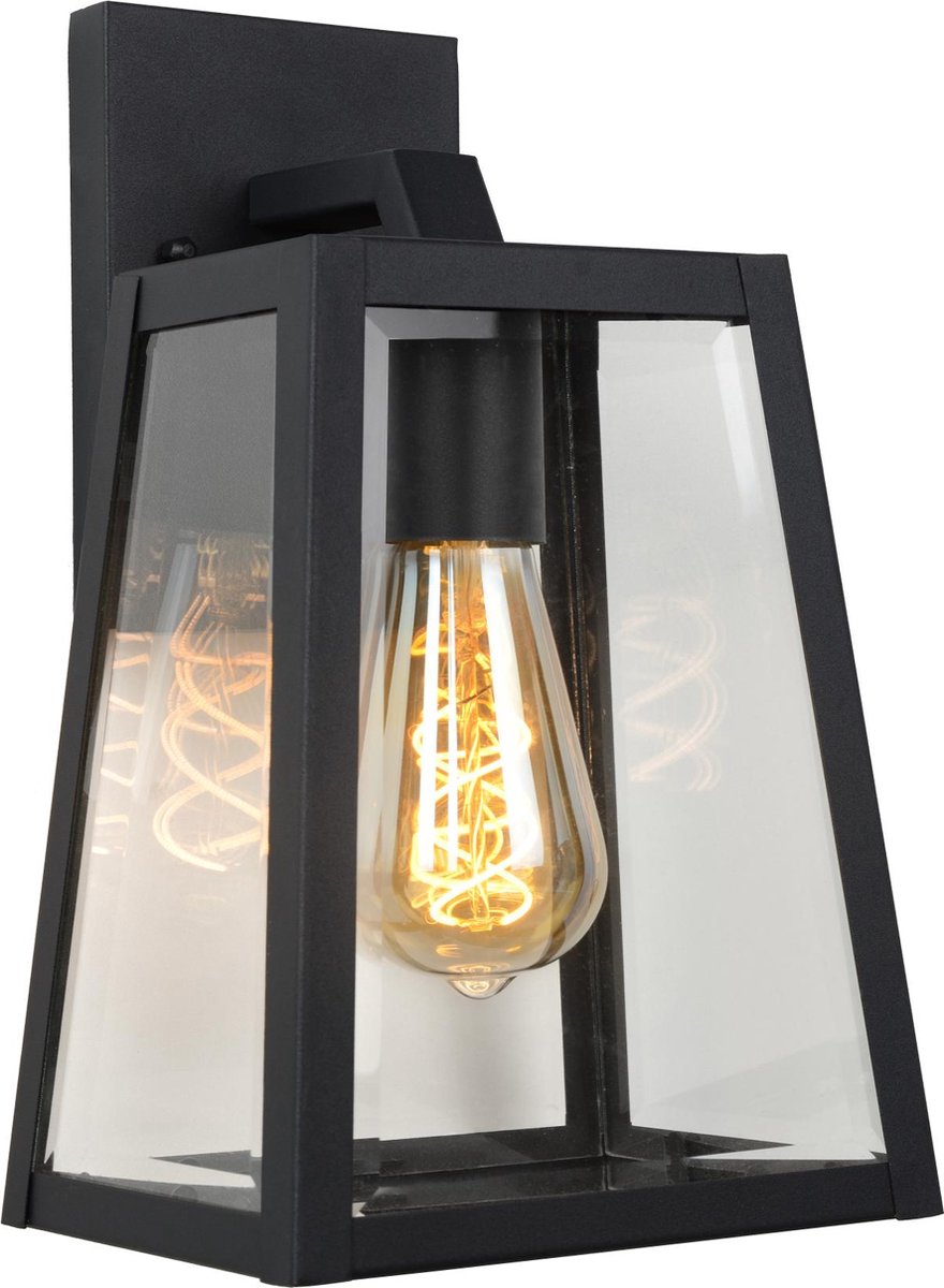 Lucide matslot - wandlamp binnen buiten - 1xe27 - ip23 - zwart