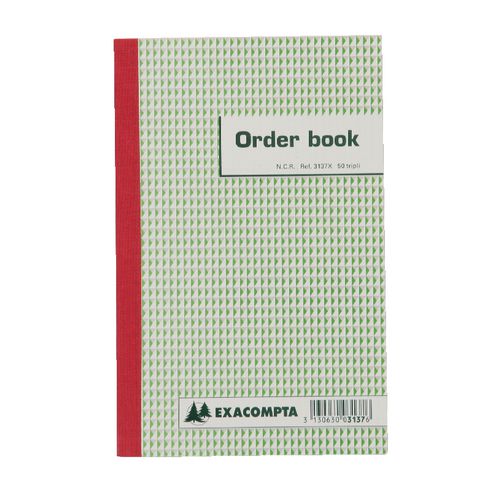 Exacompta orderboek 3137x 13,5x21cm onbedrukt lijn drievoud nl fr