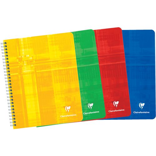 Spiraalschrift clairefontaine 884 karton 90g m2 16,5x21cm geruit 5x5mm 180blz