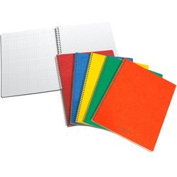 Collegebloken 60g m2 14x22cm geruit 5x5mm sterk spiraal