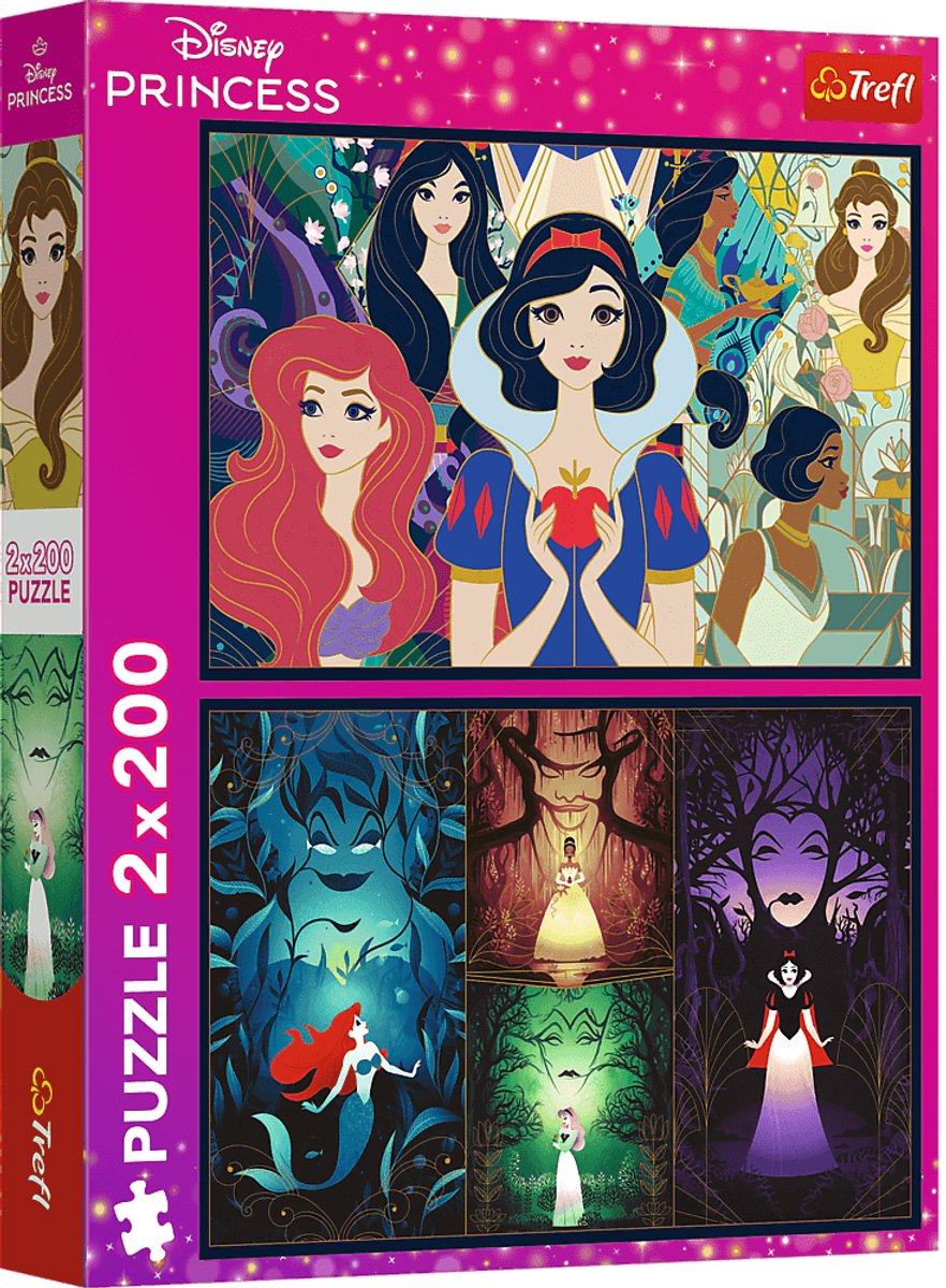 Trefl puzzel disney princess - 2x200 stukjes - betoverende prinsessen.