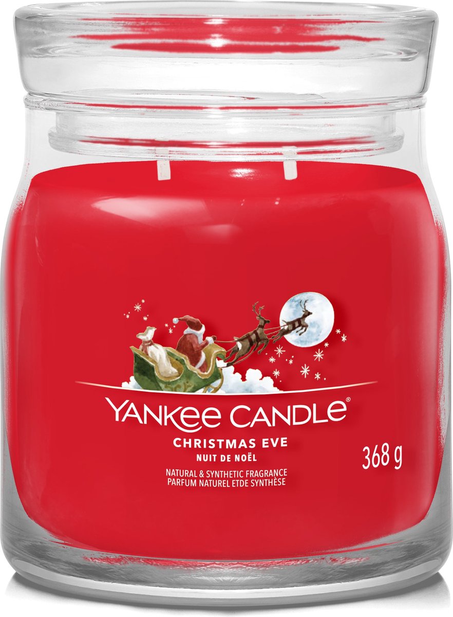 Yankee candle - christmas eve medium geurkaars - 50 branduren - 2 lonten