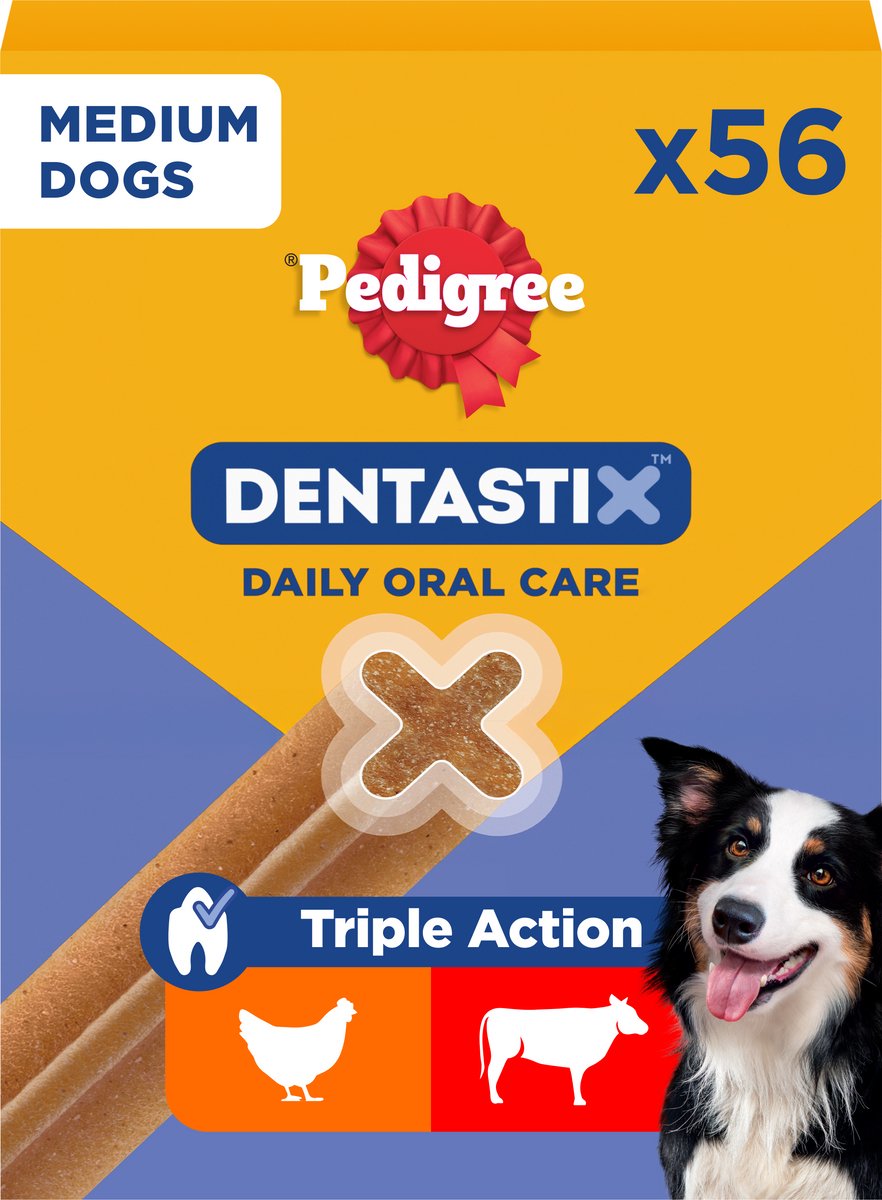 Pedigree dentastix medium kauwstaaf - gebitsverzorgende hondensnack - 56 stuks