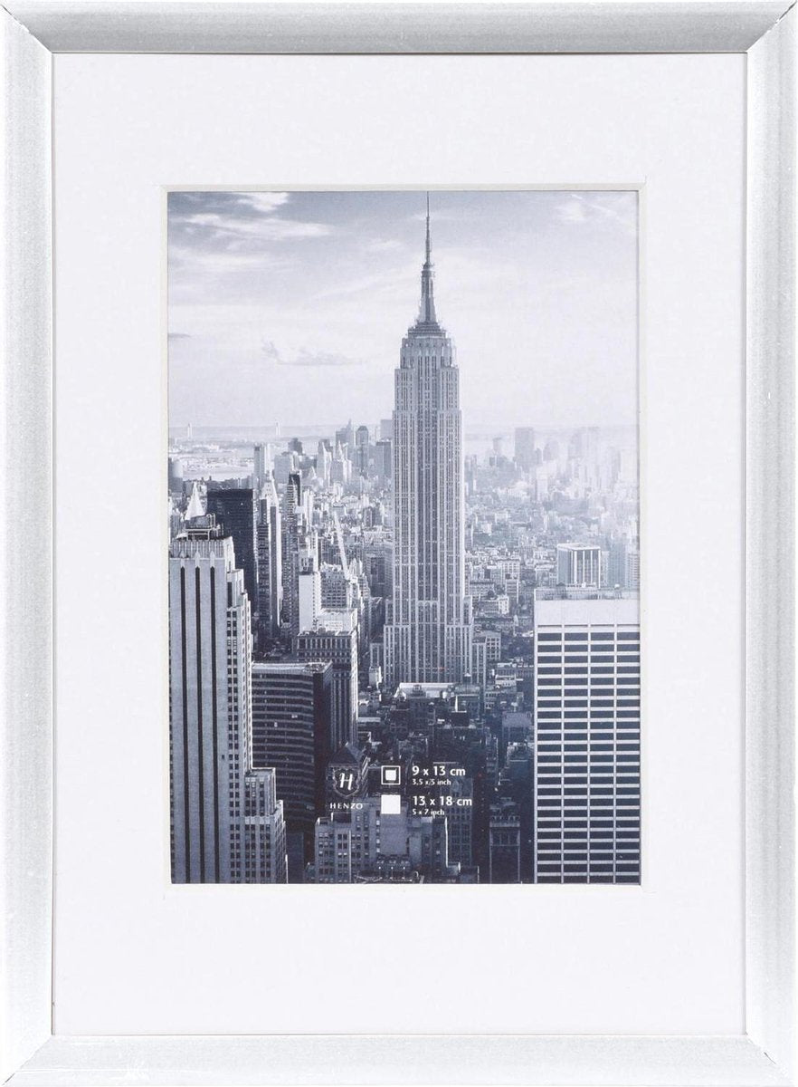 Henzo fotolijst - - manhattan - fotomaat 13x18 cm - zilver